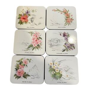 Jason Cork Coaster Set New Zealand Floral and Landscape Scenery